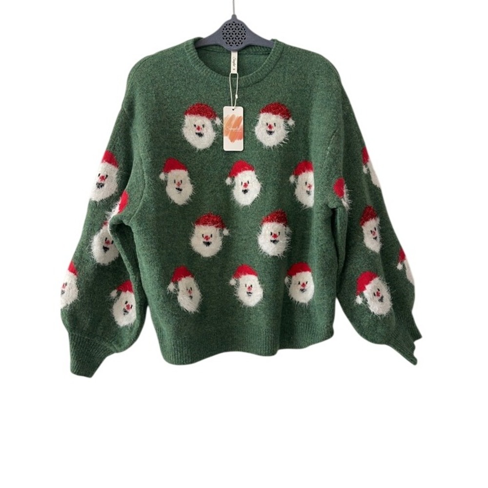 Simplee Christmas Holiday Santa Sweater Medium NWT